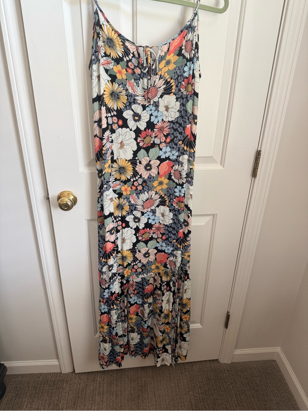 O'Neill Spaghetti strap Maxi Dress in Black and Floral